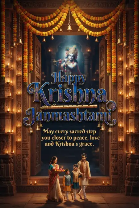 Free Happy Krishna Janmashtami 2026 Greeting Card Images Image Download