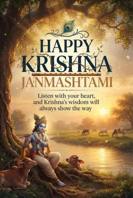 Free Happy Krishna Janmashtami 2026 Greeting Images Image Download