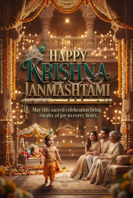 Free Happy Krishna Janmashtami 2026 Instagram Status Image Download