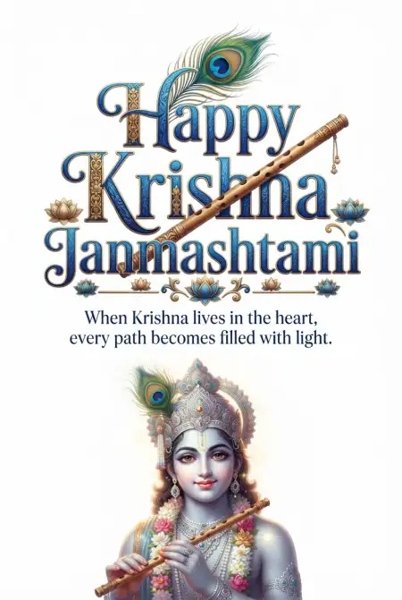 Free Happy Krishna Janmashtami 2026 Krishna Quotes Image Download