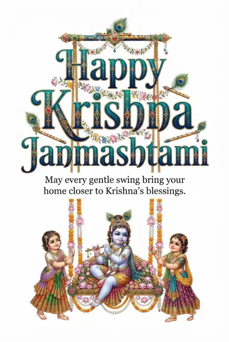 Free Happy Krishna Janmashtami 2026 Morning Wishes Image Download