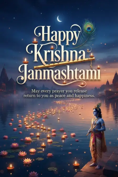 Free Happy Krishna Janmashtami 2026 Professional Wishes Image Download