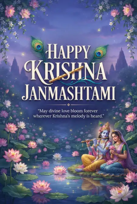Free Happy Krishna Janmashtami 2026 Radha Krishna Instagram Post Image Download