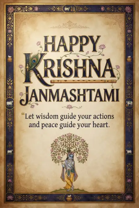 Free Happy Krishna Janmashtami 2026 Religious Wishes Image Download