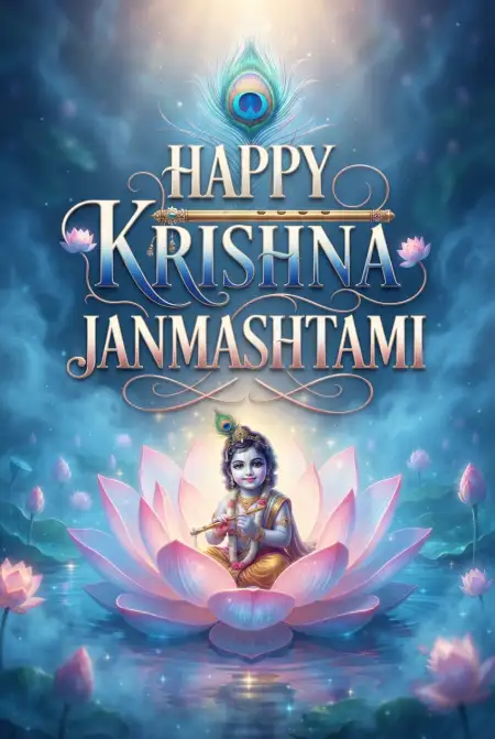 Free Happy Krishna Janmashtami 2026 Social Media Wishes Image Download