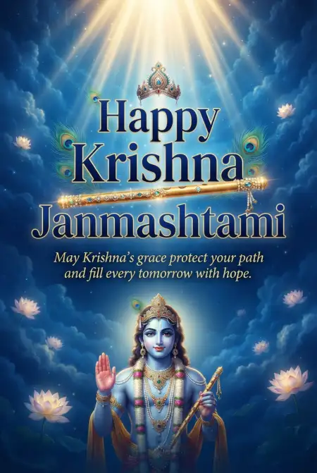 Free Happy Krishna Janmashtami 2026 Wishes For Friends Image Download
