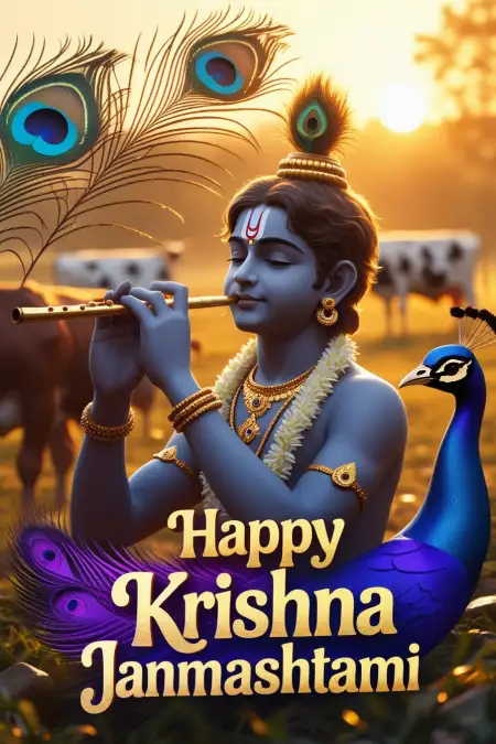 Happy Krishna Janmashtami Card Online Free - Free Krishna Janmashtami Download