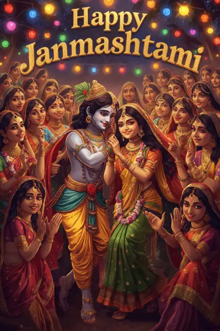 Happy Krishna Janmashtami Greeting Card Template - Free Krishna Janmashtami Download