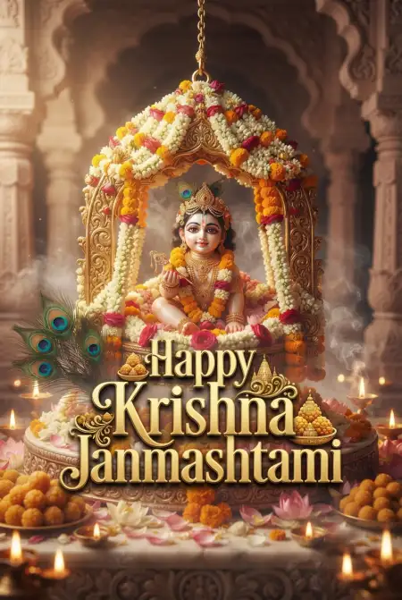 Happy Krishna Janmashtami Greetings And Blessings For Loved Ones - Free Happy Krishna Janmashtami Greetings Download
