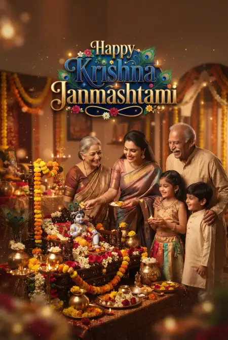 Happy Krishna Janmashtami Greetings For Family - Free Happy Krishna Janmashtami Greetings Download