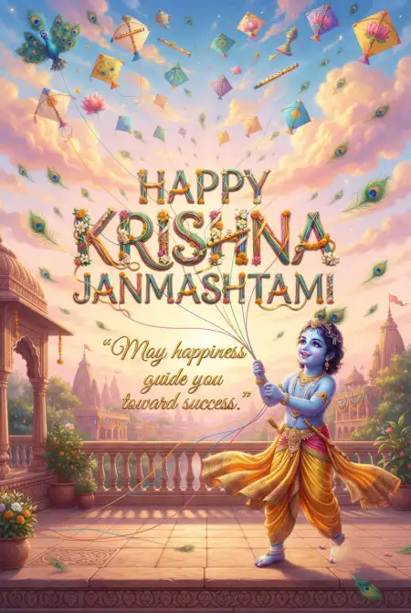 Happy Krishna Janmashtami Greetings For Happiness And Success - Free Happy Krishna Janmashtami Greetings Download