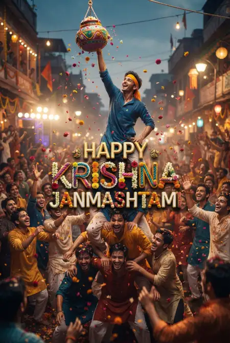 Happy Krishna Janmashtami Greetings For Instagram Status - Free Happy Krishna Janmashtami Greetings Download