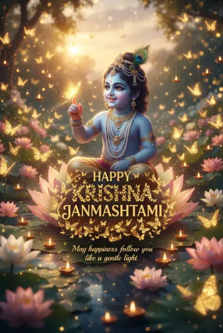 Happy Krishna Janmashtami Greetings For Krishna Birthday Celebration - Free Happy Krishna Janmashtami Greetings Download