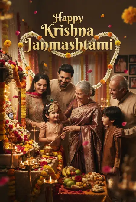 Happy Krishna Janmashtami Greetings For Parents - Free Happy Krishna Janmashtami Greetings Download
