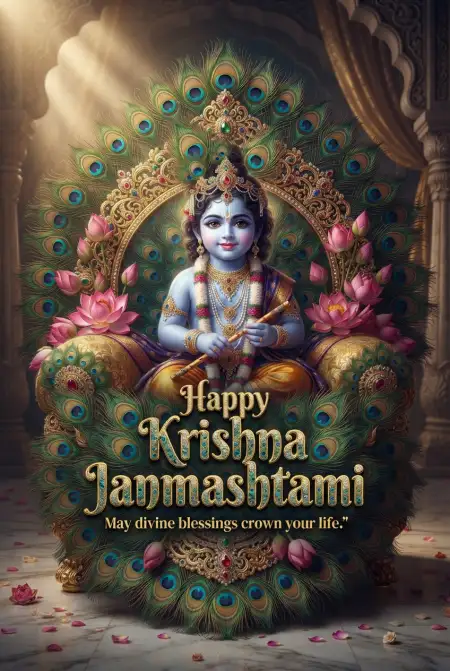 Happy Krishna Janmashtami Greetings For Social Media Posts - Free Happy Krishna Janmashtami Greetings Download