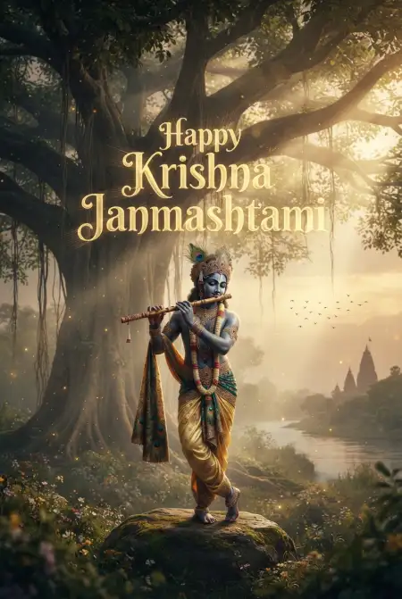 Happy Krishna Janmashtami Greetings For Social Media - Free Happy Krishna Janmashtami Greetings Download