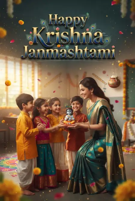 Happy Krishna Janmashtami Greetings For Teachers - Free Happy Krishna Janmashtami Greetings Download