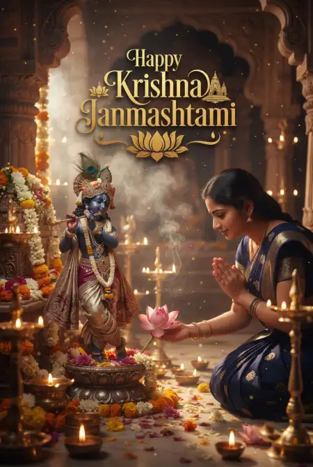 Happy Krishna Janmashtami Greetings For Wife - Free Happy Krishna Janmashtami Greetings Download