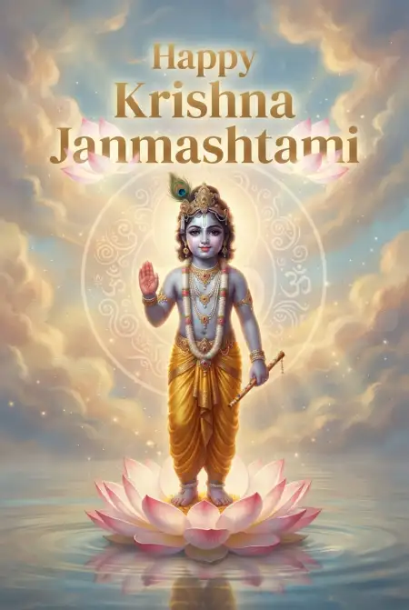 Happy Krishna Janmashtami Greetings In Simple Hindi - Free Happy Krishna Janmashtami Greetings Download