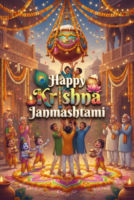 Happy Krishna Janmashtami Greetings Social Posts - Free Happy Krishna Janmashtami Greetings Download