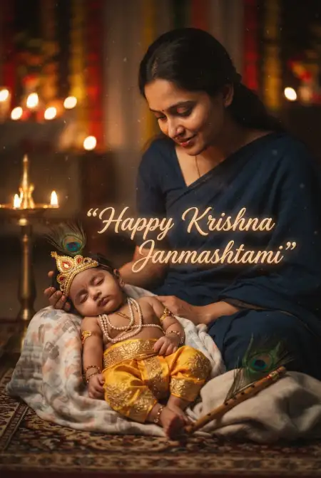 Happy Krishna Janmashtami Greetings To Share On Instagram - Free Happy Krishna Janmashtami Greetings Download