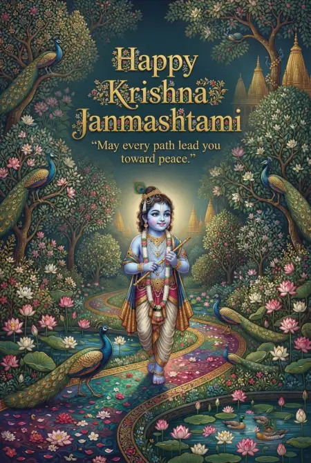 Happy Krishna Janmashtami Greetings To Share With Friends - Free Happy Krishna Janmashtami Greetings Download