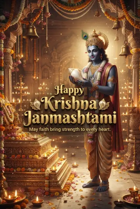 Happy Krishna Janmashtami Greetings With Devotional Wishes - Free Happy Krishna Janmashtami Greetings Download