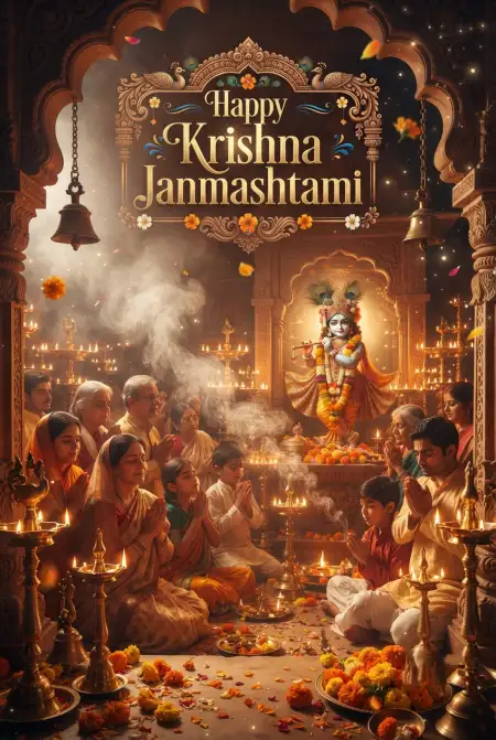 Happy Krishna Janmashtami Greetings With Images - Free Happy Krishna Janmashtami Greetings Download