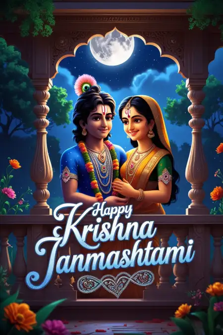 Happy Krishna Janmashtami Wishes With Flute Background - Free Krishna Janmashtami Download