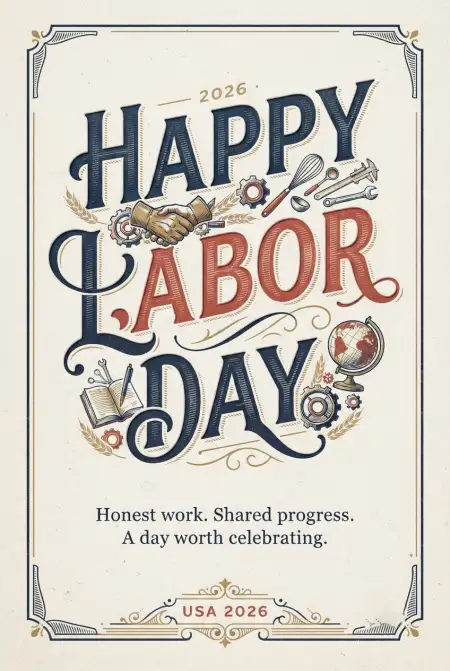 Happy Labor Day 2026 Usa Pinterest Post Design - Free Happy Labor Day Usa 2026 Download