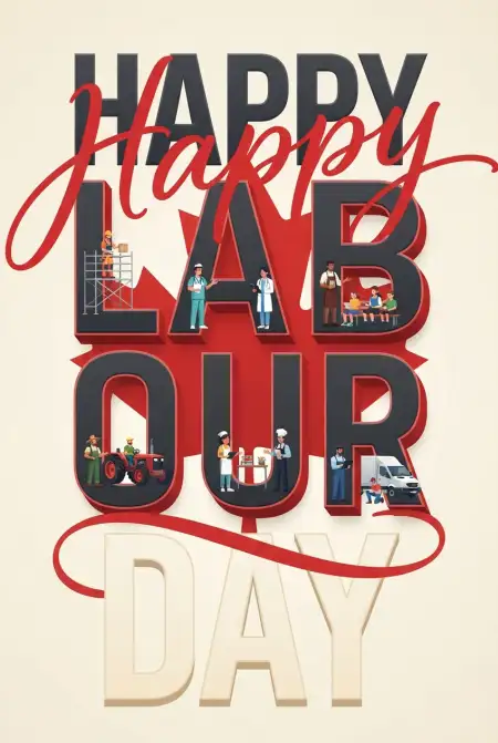 Free Happy Labour Day Canada 2026 Typography Png Image Download