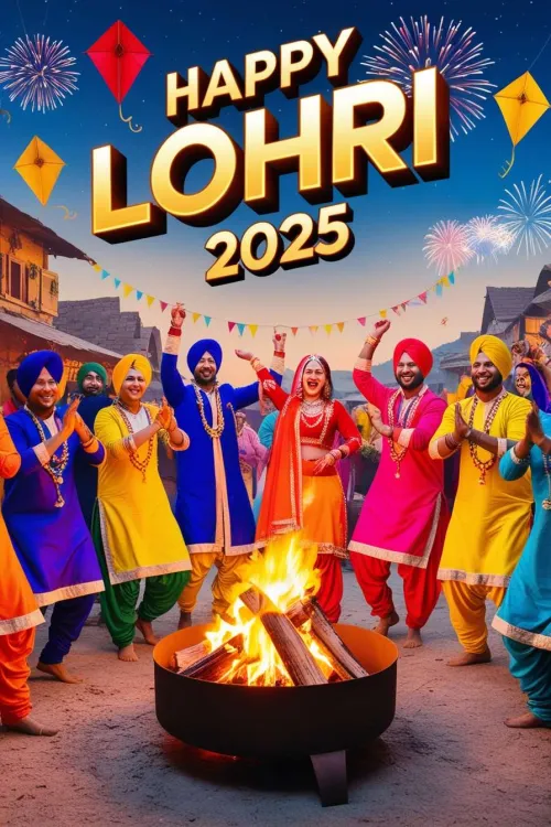 happy lohri 2025 gidda and bhangra images