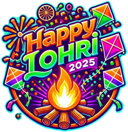 happy lohri 2025 png with lohri greetings message