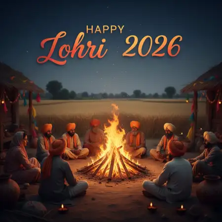 Happy Lohri 2026 Festival Wishes - Free Happy Lohri 2026 Greetings Download