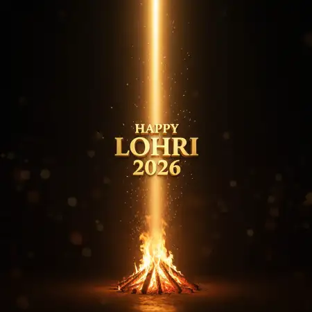 happy lohri 2026 golden bonfire theme