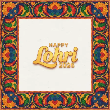 Happy Lohri 2026 Greeting Background - Free Happy Lohri 2026 Greetings Download