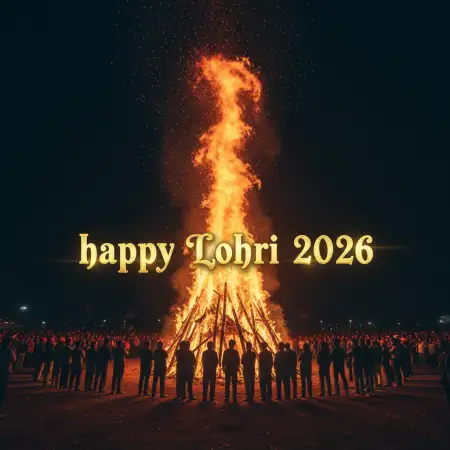 Free Happy Lohri 2026 Greeting Card Background Download
