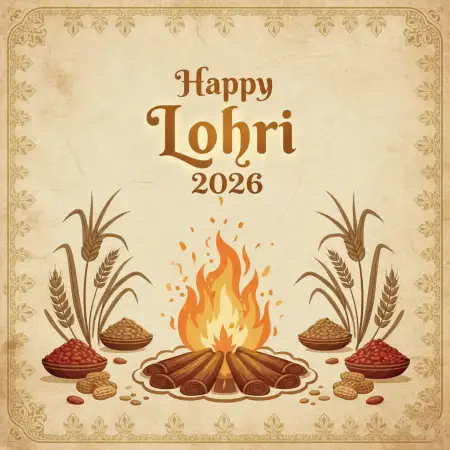 Happy Lohri 2026 Greeting Indian Festival - Free Happy Lohri 2026 Greetings Download