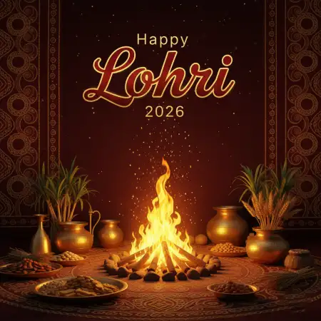 Happy Lohri 2026 Greeting Poster - Free Happy Lohri 2026 Greetings Download