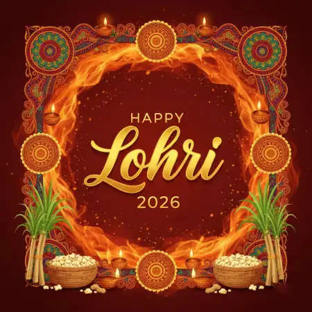 Happy Lohri 2026 Greetings Luxury Card - Free Happy Lohri 2026 Greetings Download