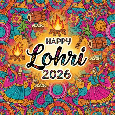 Happy Lohri 2026 Greetings Square Post - Free Happy Lohri 2026 Greetings Download