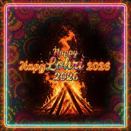 Happy Lohri 2026 Greetings Stylish Font - Free Happy Lohri 2026 Greetings Download