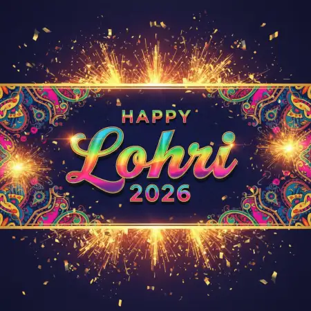 Happy Lohri 2026 Greetings With Dhol - Free Happy Lohri 2026 Greetings Download
