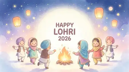 Happy Lohri 2026 Wishes For Kids - Free Happy Lohri 2026 Wishes Download