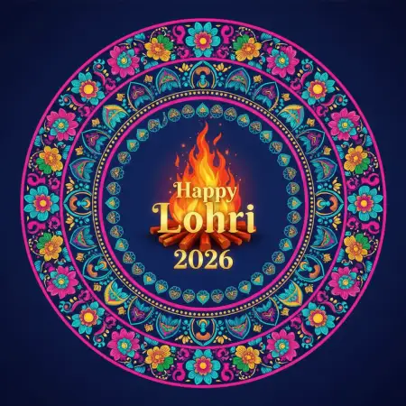 Happy Lohri 2026 Wishes Greeting Card - Free Happy Lohri 2026 Wishes Download