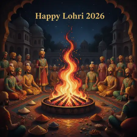 Happy Lohri 2026 Wishes In English And Hindi - Free Happy Lohri 2026 Wishes Download