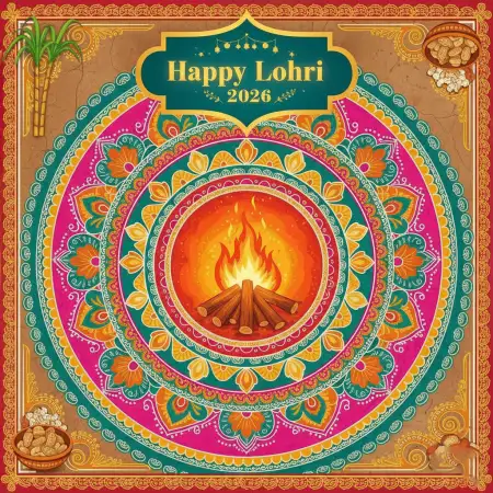 Happy Lohri 2026 Wishes Indian Festival Greeting - Free Happy Lohri 2026 Wishes Download