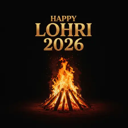 Happy Lohri 2026 Wishes Poster In Punjabi Style - Free Happy Lohri 2026 Wishes Download
