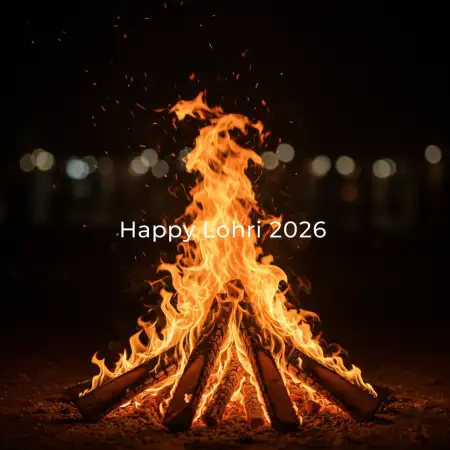Happy Lohri 2026 Wishes With Bonfire - Free Happy Lohri 2026 Wishes Download