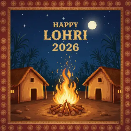 Happy Lohri 2026 Wishes With Colorful Background - Free Happy Lohri 2026 Wishes Download